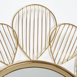 Fine Décor Fine Decor Mr3725W Adrina Floral Petal Metallic Mirror Gold - thumbnail 5