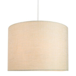 Happy Homewares Contemporary And Sleek 10 Inch Cream Linen Fabric Drum Lamp Shade 60W Maximum - thumbnail 5