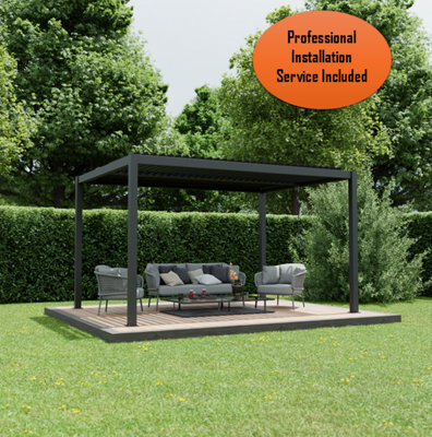 Agadon Aluminiun Pergola 300 X 400 Cm Dark Grey With Professional Installation Service - image 1