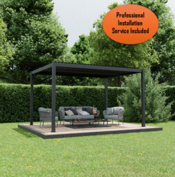 Agadon Aluminiun Pergola 300 X 400 Cm Dark Grey With Professional Installation Service - thumbnail 1