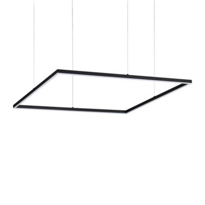 Ideal Lux Luminosa Oracle Slim Non Dim Decorative Square Integrated Pendant Light Black, 3000K, 51W - image 1