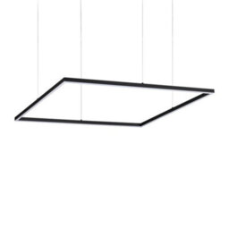Ideal Lux Luminosa Oracle Slim Non Dim Decorative Square Integrated Pendant Light Black, 3000K, 51W
