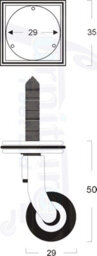 L&F 4X Brass Castor & Square29mm Screw In Castor  Furniture Beds Sofas Chairs Stools - thumbnail 2