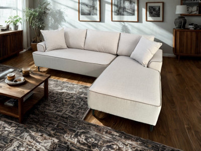 DS Living The Milano Edge 3 Seater Left Hand Corner Sofa In Grey Or Beige - image 1