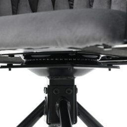 HomeTouch Set Of 6 Velvet Swivel Dining Chairs With Metal Legs Grey - thumbnail 7