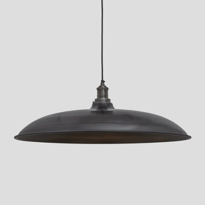 Industville Brooklyn Giant Bowl Pendant, 24 Inch, Pewter, Pewter Holder - image 1