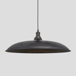 Industville Brooklyn Giant Bowl Pendant, 24 Inch, Pewter, Pewter Holder - thumbnail 1