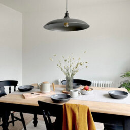 Industville Brooklyn Giant Bowl Pendant, 24 Inch, Pewter, Pewter Holder - thumbnail 2