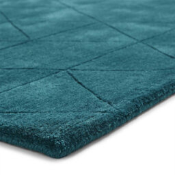 Green Geometric Luxurious Modern Plain Wool Chequered Rug For Bedroom & Living Room-150Cm X 230Cm - thumbnail 2