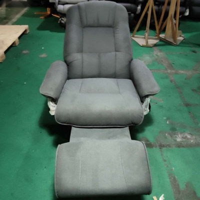 Homcom Manual Recliner Swivel Reclining Chair With Footrest Armrests Grey - image 1
