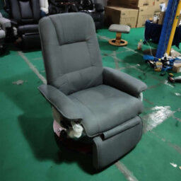 Homcom Manual Recliner Swivel Reclining Chair With Footrest Armrests Grey - thumbnail 2