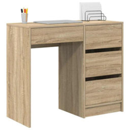 Berkfield Sonoma Oak Writing Desk Sonoma Oak Particle Board Medium Storage - thumbnail 3
