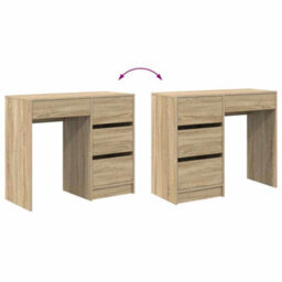 Berkfield Sonoma Oak Writing Desk Sonoma Oak Particle Board Medium Storage - thumbnail 9