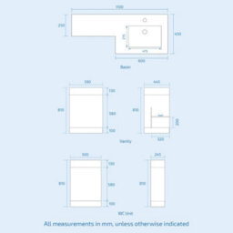 Nes Home White Rh Vanity Unit Basin Sink Cabinet 1100mm And Rimless Btw Toilet - thumbnail 6