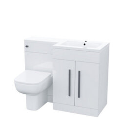 Nes Home White Rh Vanity Unit Basin Sink Cabinet 1100mm And Rimless Btw Toilet - thumbnail 5
