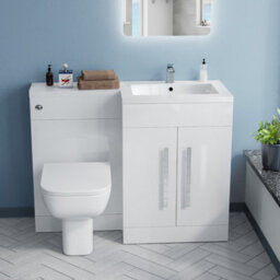 Nes Home White Rh Vanity Unit Basin Sink Cabinet 1100mm And Rimless Btw Toilet - thumbnail 2
