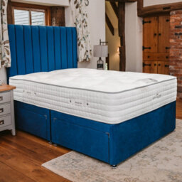 Divan Base Direct Sophia Briar-Rose Noemie 1000 Pocket Sprung Natural Cotton Tencel Divan Bed Set 6Ft Super King 2 Drawers Side - Plush Marine - thumbnail 1