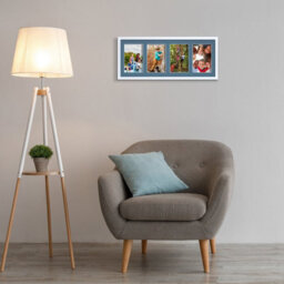 AK Frames 50X20Cm White Sleek Multi Photo Frame With Pompadour Mount - Holds 4 Apertures (4X) 6X4 Photos - thumbnail 3