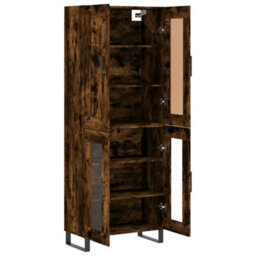 Berkfield Highboard Smoked Oak 69.5X34X180 Cm Engineered Wood - thumbnail 4