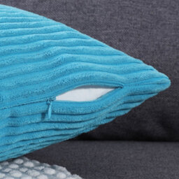 "Deconovo Set Of 2 Super Soft Corduroy Cushion Covers Sky Blue 18""x18""" - thumbnail 4