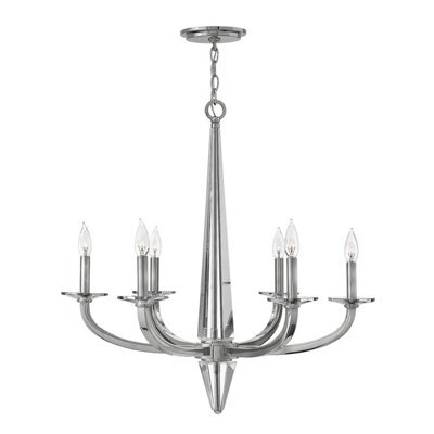 Luminosa Lighting Elstead Hinkley Ascher 6 Light Chandelier Polished Nickel - image 1