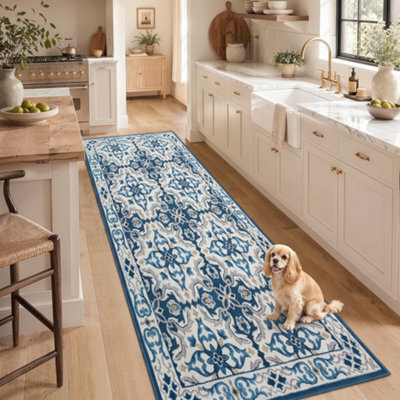 Moonlight Bedding Living Room Runner Rugs Washable Area Rugs Non-Slip Low Pile Printed Rugs (Luna, 80X300Cm) - image 1