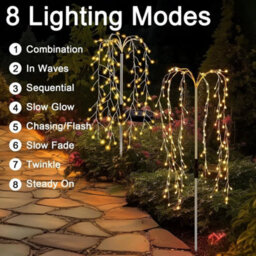 4Pack Outdoor Led Solar Power  Garden Lights Starburst Tree Stake La - thumbnail 2