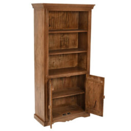 Wyld Haus Brighton Mango Wood Large Bookcase 3 Shelves And 2 Doors - thumbnail 5