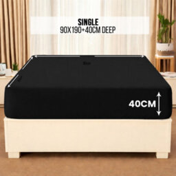 Aspire Homeware Black Fitted Sheet 40 Cm Extra Deep Pocket Hypoallergenic Bed Sheet Microfiber (L)190Cm X (W)90Cm, Single - thumbnail 7
