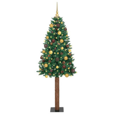 Vidaxl Slim Christmas Tree Green 180 Cm Pvc And Solid Pine Wood - image 1