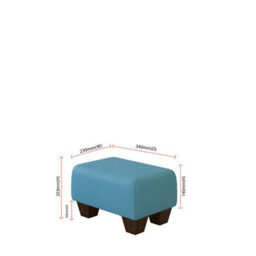 Lapis Blue Mahogany Wood Chunky Legs Faux Leather Small Footstool  Handmade Uk By Footstools Direct - thumbnail 2