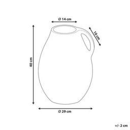 Beliani Decorative Vase Kulim Ceramic 40 Cm Dark Beige - thumbnail 3