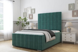 "Sloomy Radcliffe Emerald Plush Bed Frame With Mattress With 50"" Upholstered Headboard 4'6 Double" - thumbnail 2
