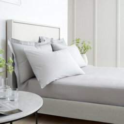 Bianca Fine Linens Bedroom 200 Thread Count Cotton Percale Fitted Sheet 32Cm Depth Grey - thumbnail 3