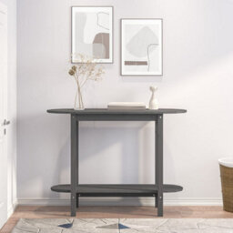 Walplus Console Table Grey 110X40X80 Cm Solid Wood Pine - thumbnail 3