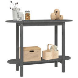 Walplus Console Table Grey 110X40X80 Cm Solid Wood Pine - thumbnail 4
