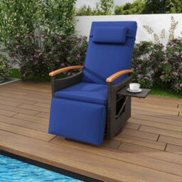 Push Back Reclining Chair Outdoor Swivel Rattan Recliner Chair - thumbnail 3