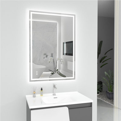T&k Bathroom Led Mirror 100X70Cm, Anti-Fog, 3-Colours Dimmable, Adjustable Brightness, Touch Control&memory Function - image 1