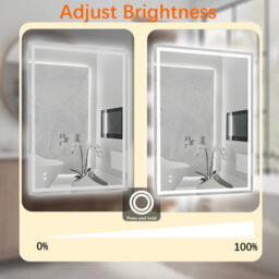 T&k Bathroom Led Mirror 100X70Cm, Anti-Fog, 3-Colours Dimmable, Adjustable Brightness, Touch Control&memory Function - thumbnail 4