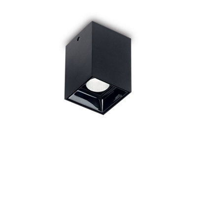 Ideal Lux Luminosa Nitro Led 1 Light Square Surface Mounted Downlight Black