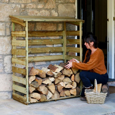 Wooden Log Wood Store Garden Storage Firewood Fsc Zest - image 1