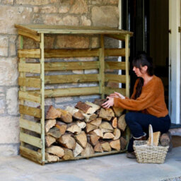 Wooden Log Wood Store Garden Storage Firewood Fsc Zest - thumbnail 2