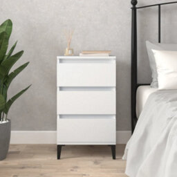Berkfield Bedside Cabinet White 40X35X70 Cm Engineered Wood - thumbnail 1