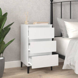 Berkfield Bedside Cabinet White 40X35X70 Cm Engineered Wood - thumbnail 3