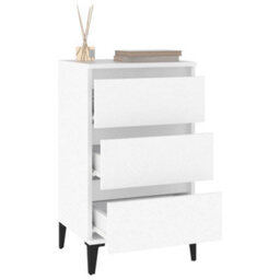 Berkfield Bedside Cabinet White 40X35X70 Cm Engineered Wood - thumbnail 4