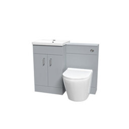 Nes Home Matte Grey 1000mm Vanity Basin Wc Vanity Unit & Rimless Btw Toilet - thumbnail 5