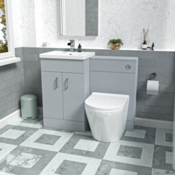 Nes Home Matte Grey 1000mm Vanity Basin Wc Vanity Unit & Rimless Btw Toilet - thumbnail 1