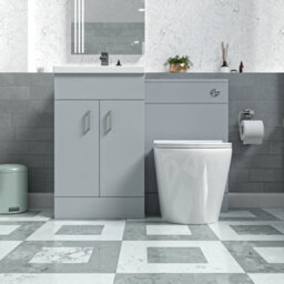 Nes Home Matte Grey 1000mm Vanity Basin Wc Vanity Unit & Rimless Btw Toilet - thumbnail 2
