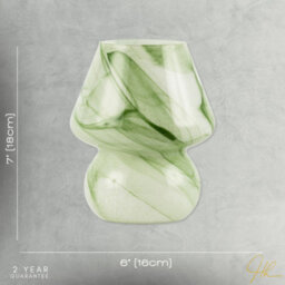 Happy Homewares Modern Mini Mushroom Glass Table Lamp With Green Marble Effect Pattern - thumbnail 7
