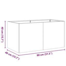 Berkfield Modern Planter Anthracite 80X40X40 Cm Cold-Rolled Steel - thumbnail 9